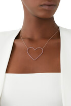 Giant Heart Necklace, 14k Rose Gold & Pink Sapphire